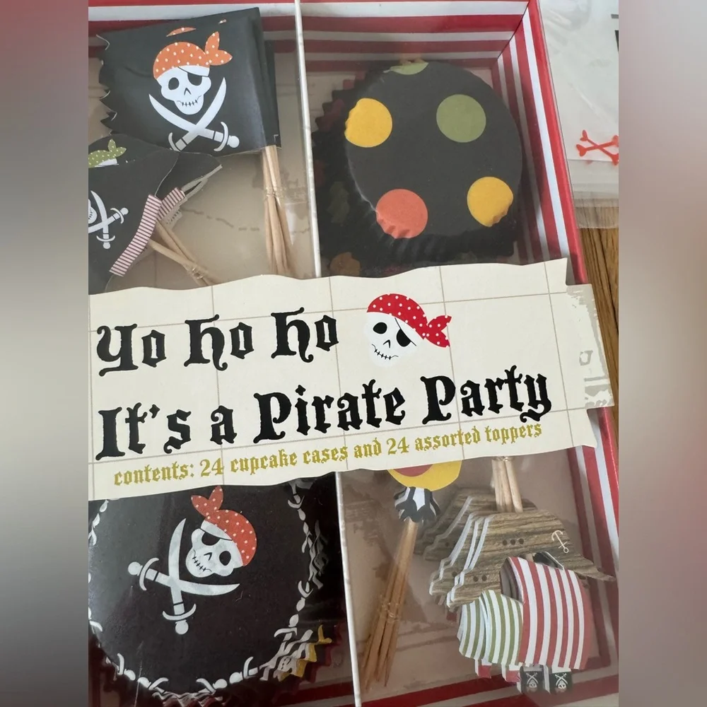 Pirate Party Cupcake Liners Straws Favor Bags Party Supplies